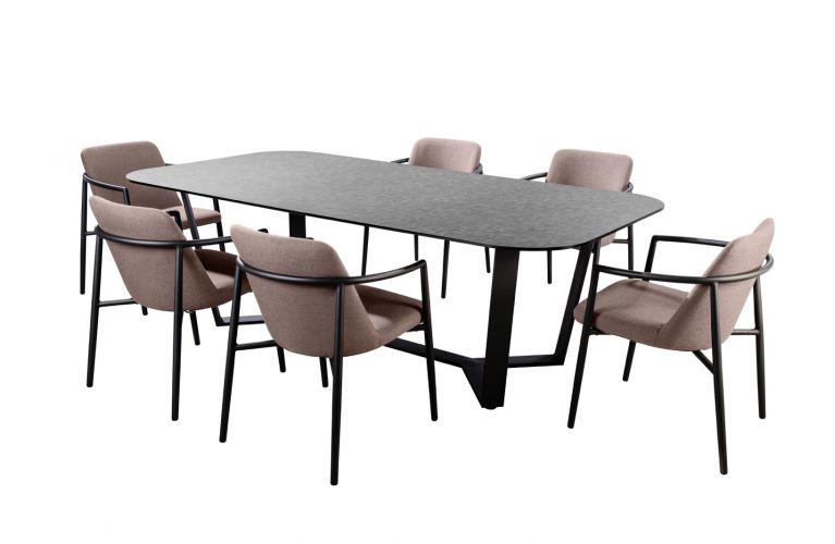 Yoi Youkou dining tuinstoel alu black - heather beige showroomverlaters - afbeelding 3