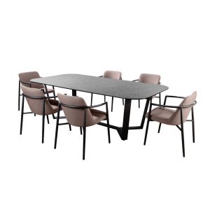 Yoi Youkou dining tuinstoel alu black - heather beige showroomverlaters - afbeelding 3